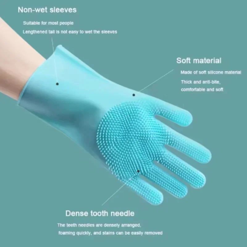 Multi-Functional Pet Grooming Gloves for Dogs And Cats Silicone Bathing Shampoo Scrubber Dishwashing Cleaning Glove Hair Removal
