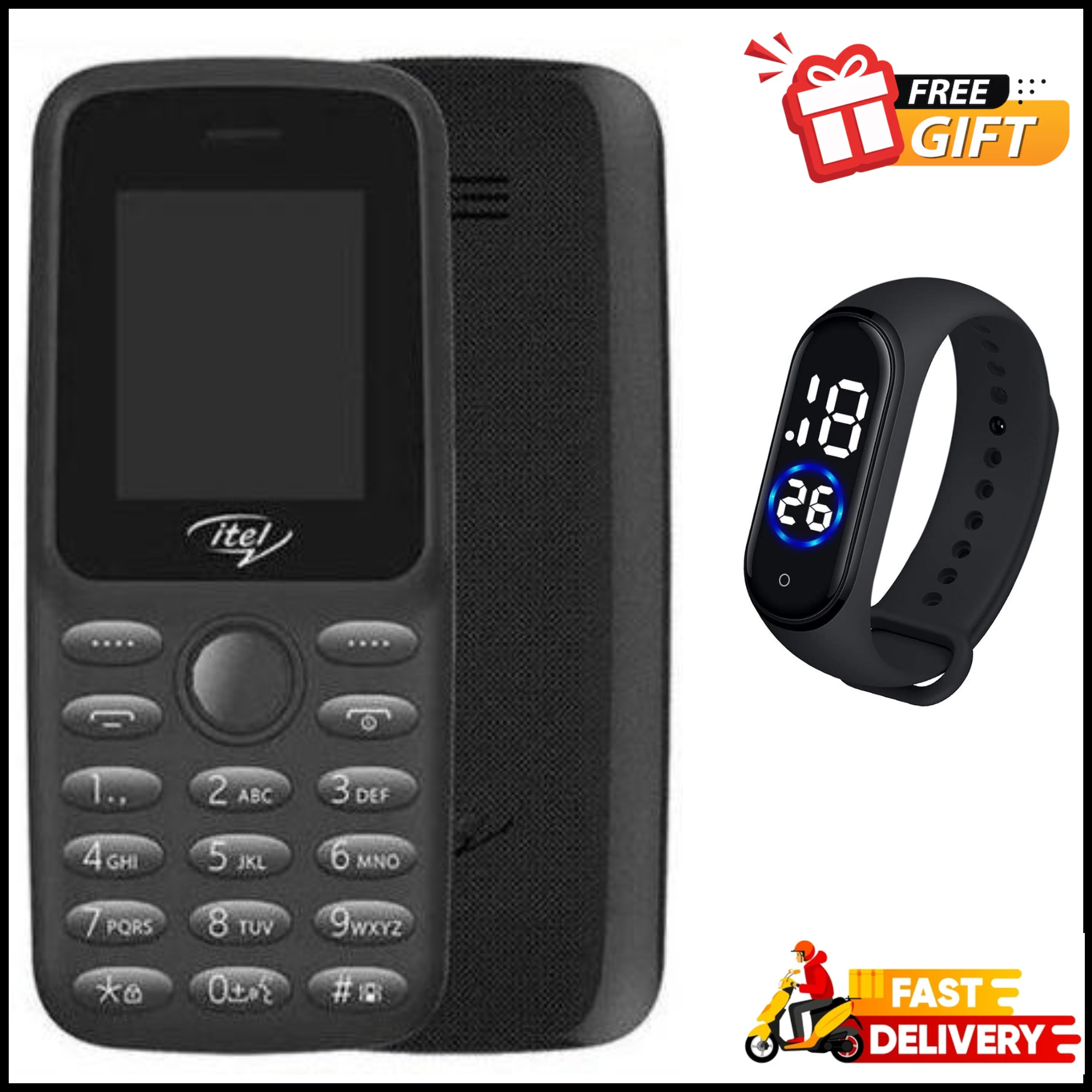 LIMITED DISCOUNT !!!BRAND NEW ITEL 2163 1.8" Display Wireless FM Dual SIM Opera Mini Bright Torch Kabambe Katululu Button Feature Phone King Talker with 2000 Contacts Memory, Long-Lasting Battery,
