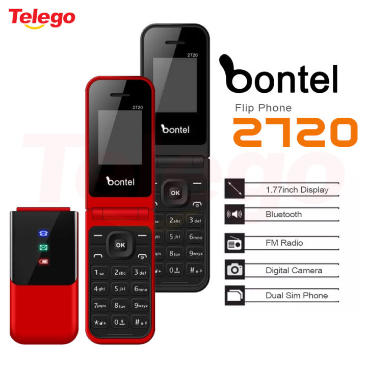 LIMITED DISCOUNT🔥🔥💃🏻💃🏻 !!!BRAND NEW BONTEL 2720 1.77" DISPLAY FLIP PHONE DUAL(TWO) SIM CARD SLOT MP3,MP4,FM RADIO FLASH TORCH BATTERY 1000MAH FEATURE PHONE