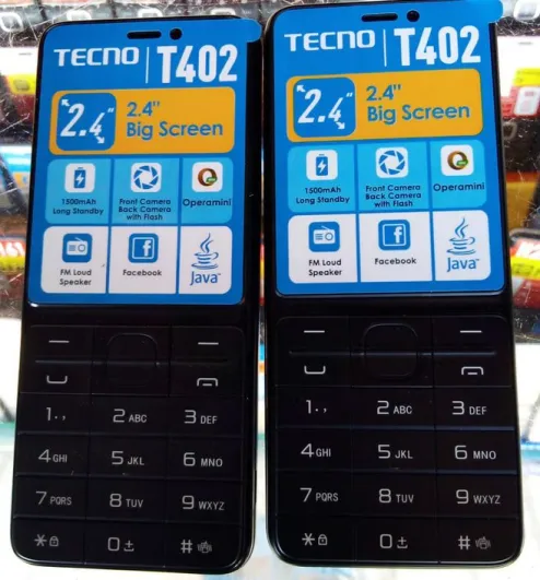 LIMITED DISCOUNT !!!!!BRAND NEW Tecno T402 FEATURE PHONE ,Display: 2.4″ TFT Screen ,Memory: 4MB RAM + 4MB ROM Wireless FM, Loud Speaker, Triple SIM & FM Radio_BLACK