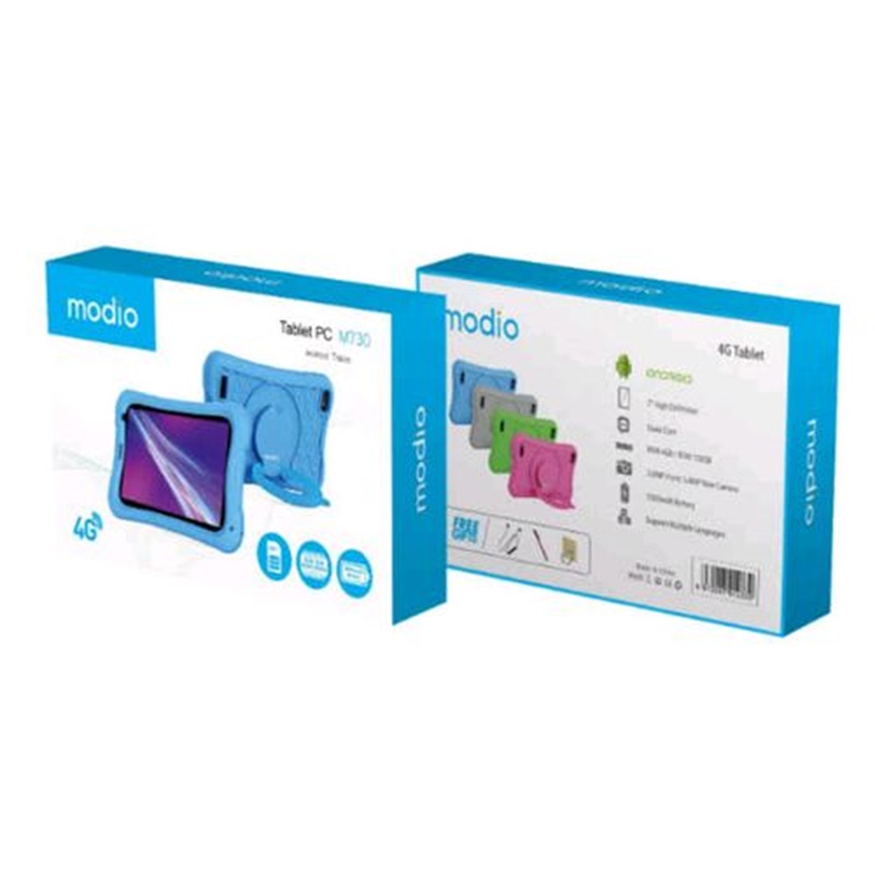 MODIO M730 5G KID'S TABLET: | 7-Inch TFT Display | 6GB RAM+256GB Storage | 4000mAh Battery | 2MP Rear & 0.5MP Selfie Camera | Android 10 | Single SIM | Bluetooth | 5G LTE | - Tablets