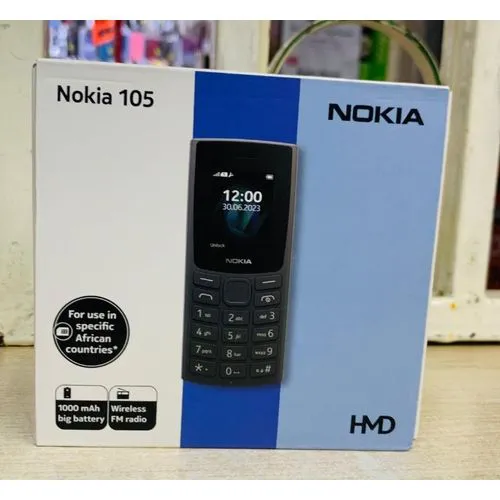 LIMITED DISCOUNT !!!BRAND NEW BRAND NEW NOKIA 105 HMD SIM CARD FEATURE PHONE WITH Bluetooth /Wireless FM/SD Slot kabambe_BLACK