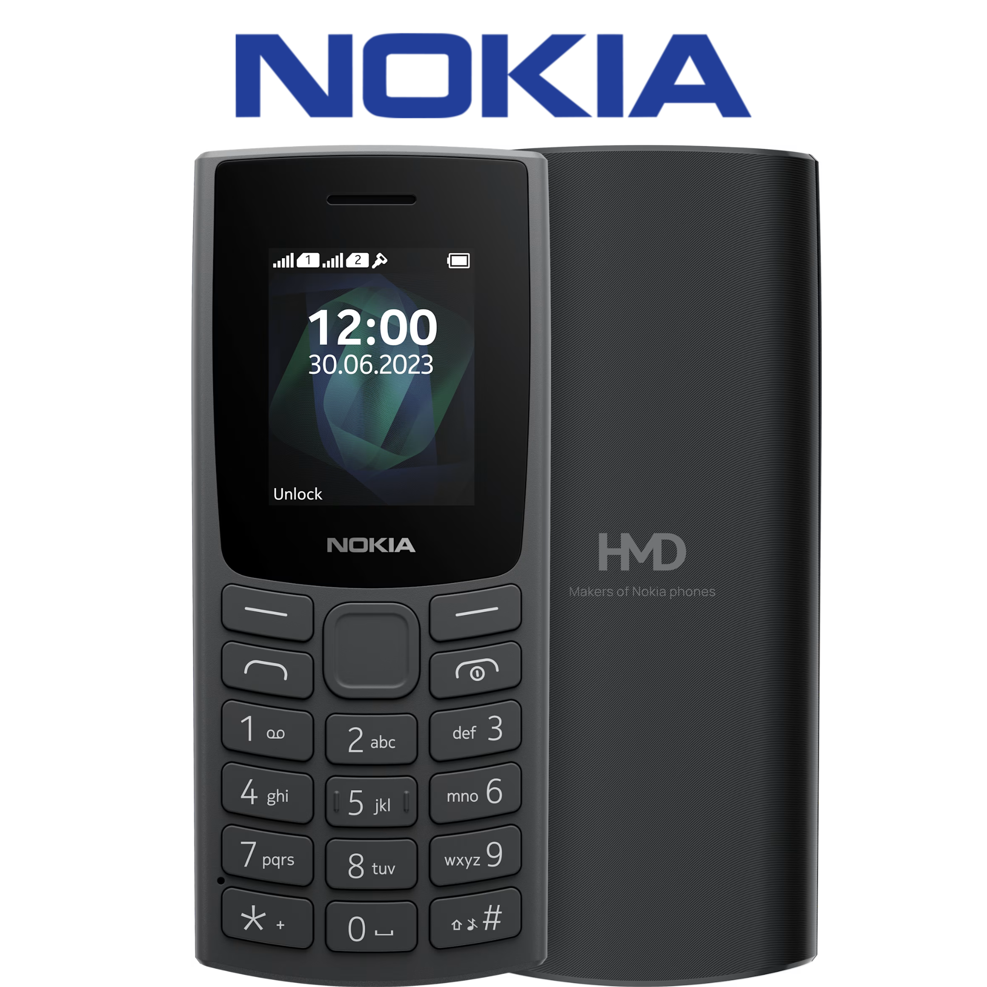 LIMITED DISCOUNT !!!BRAND NEW BRAND NEW NOKIA 105 HMD SIM CARD FEATURE PHONE WITH Bluetooth /Wireless FM/SD Slot kabambe_BLACK