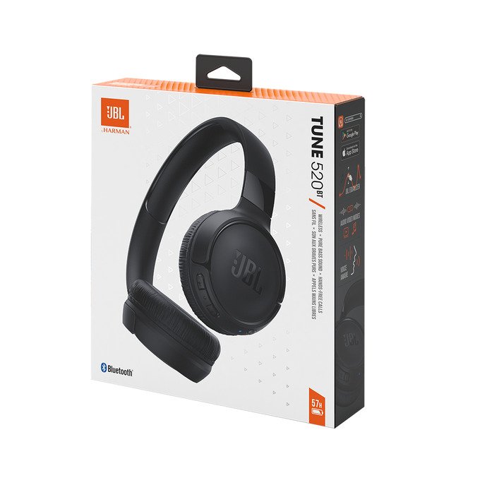 JBL TUNE 520BT ,On Ear Wireless Headphones, Bluetooth 5.3,40H battery life and speed charge (5mins = 2H) ,Multi-point connections & Hands-free calls - Blue,Black