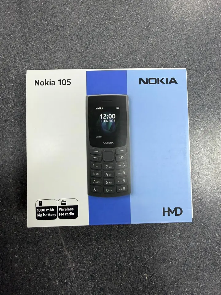 LIMITED DISCOUNT !!!BRAND NEW BRAND NEW NOKIA 105 HMD SIM CARD FEATURE PHONE WITH Bluetooth /Wireless FM/SD Slot kabambe_BLACK