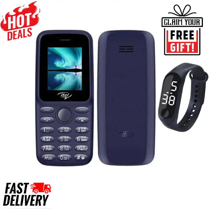 LIMITED DISCOUNT !!!BRAND NEW ITEL 2163 ,1.8" TFT Screen | 4MB RAM+4MB Storage Expandable Upto 32GB | 1000mAh Battery,Dual SIM Card,Torch,1.3MP Camera | 2G | 2000 Contacts & 500 Messages, FM, BLUE