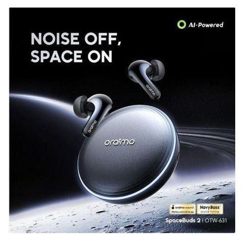 Oraimo Spacebuds 2 OTW-631 Earbuds 52dB Hybrid Active Noise Cancelling Earpods With Spatial Sound 45H Playtime Smart Remote Case AI Voice Assistant For Bluetooth Enabled Laptops And Mobile Phones