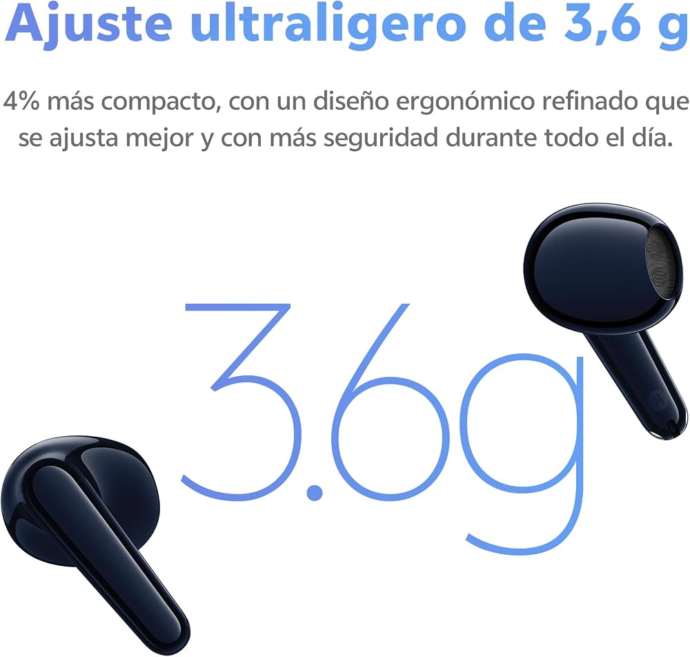 VIVO Buds Air3 Wireless Bluetooth Headphones, 50 Hours of Runtime, 3.7g, Noise Reduction in Calls with AI, Dual Connection with Multiple Devices, Bluetooth 6.0