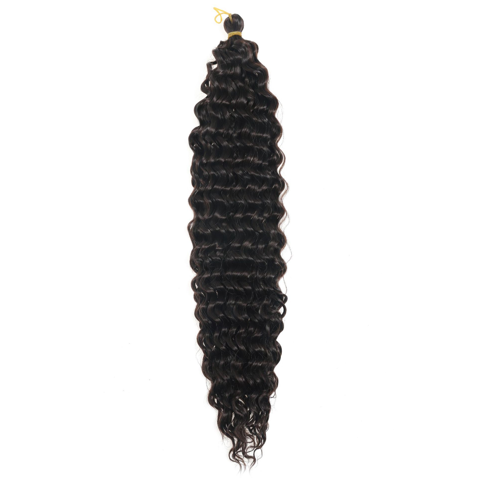 Hot Sale 3PCS/SET Curly Half Wig 22 Inch Fiber Blend Human Hair Headband Wig 3 in 1 Shaggy Wave Flip Over Drawstring Wig 200% Density Natural Black Ready to Go Glueless Wigs for Women Gifts J37