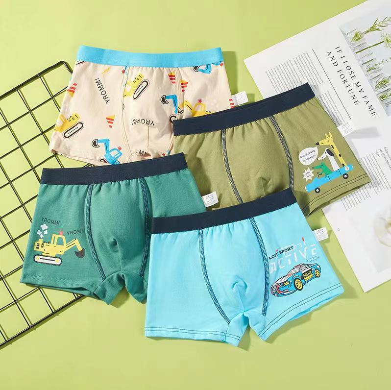 56Kinds 4PCS Boys Soft Cotton Boxer Briefs Dinosaur Polar Bear Toddler Kids Underwear Cartoon Boys CHEAP Car Boxer Briefs Moisture-Wicking Underwear for Boys Multipack Children M-4XL Truck Panties L90