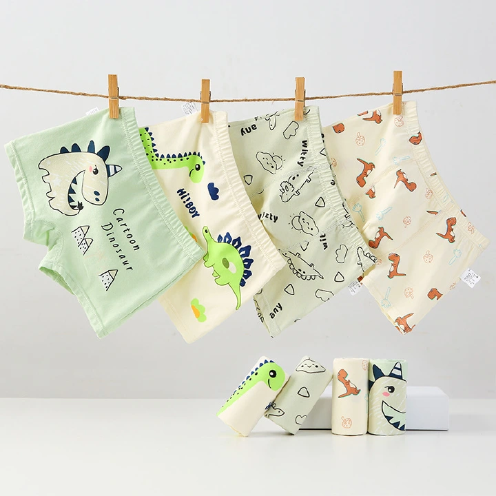 80Kinds 4PCS Boys Soft Cotton Boxer Briefs Dinosaur Polar Bear Toddler Kids Underwear Cartoon Boys CHEAP Boxer Briefs Moisture-Wicking Underwear for Boys Multipack Children M-4XL Truck Panties L89