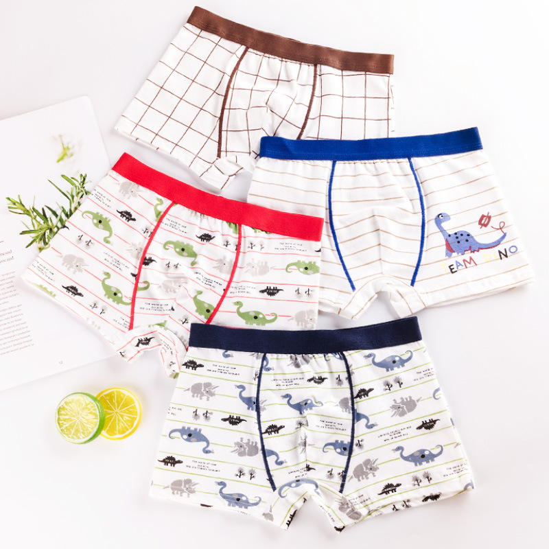56Kinds 4PCS Boys Soft Cotton Boxer Briefs Dinosaur Polar Bear Toddler Kids Underwear Cartoon Boys CHEAP Car Boxer Briefs Moisture-Wicking Underwear for Boys Multipack Children M-4XL Truck Panties L90