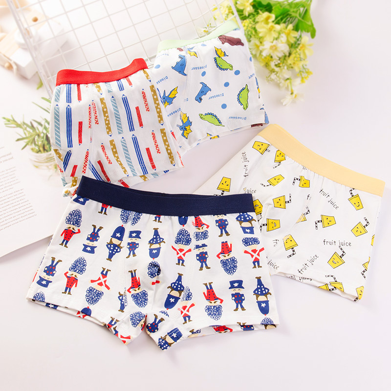 56Kinds 4PCS Boys Soft Cotton Boxer Briefs Dinosaur Polar Bear Toddler Kids Underwear Cartoon Boys CHEAP Car Boxer Briefs Moisture-Wicking Underwear for Boys Multipack Children M-4XL Truck Panties L90