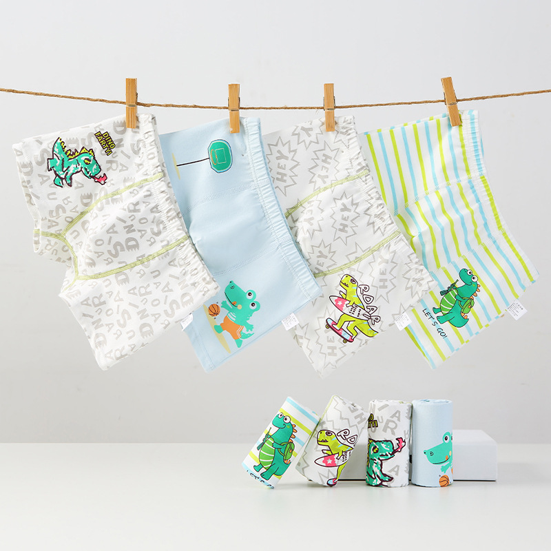 80Kinds 4PCS Boys Soft Cotton Boxer Briefs Dinosaur Polar Bear Toddler Kids Underwear Cartoon Boys CHEAP Boxer Briefs Moisture-Wicking Underwear for Boys Multipack Children M-4XL Truck Panties L89