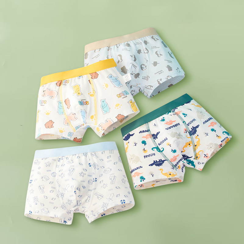 80Kinds 4PCS Boys Soft Cotton Boxer Briefs Dinosaur Polar Bear Toddler Kids Underwear Cartoon Boys CHEAP Boxer Briefs Moisture-Wicking Underwear for Boys Multipack Children M-4XL Truck Panties L89