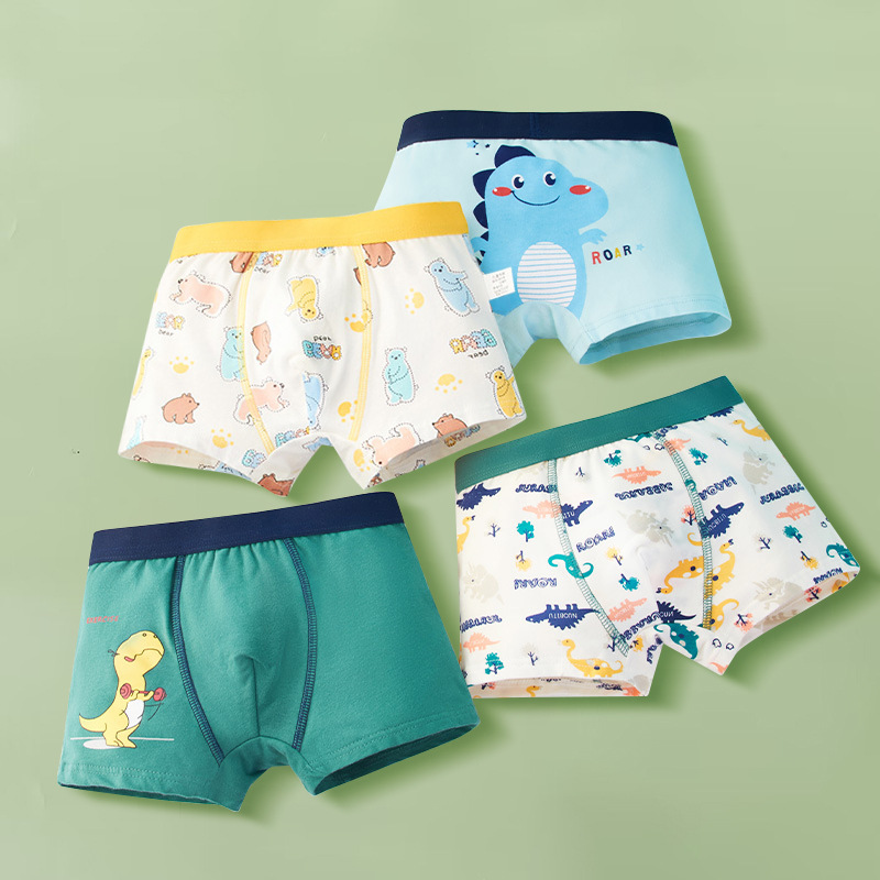 80Kinds 4PCS Boys Soft Cotton Boxer Briefs Dinosaur Polar Bear Toddler Kids Underwear Cartoon Boys CHEAP Boxer Briefs Moisture-Wicking Underwear for Boys Multipack Children M-4XL Truck Panties L89