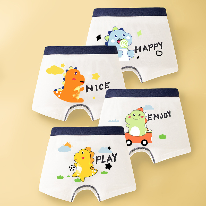 56Kinds 4PCS Boys Soft Cotton Boxer Briefs Dinosaur Polar Bear Toddler Kids Underwear Cartoon Boys CHEAP Car Boxer Briefs Moisture-Wicking Underwear for Boys Multipack Children M-4XL Truck Panties L90