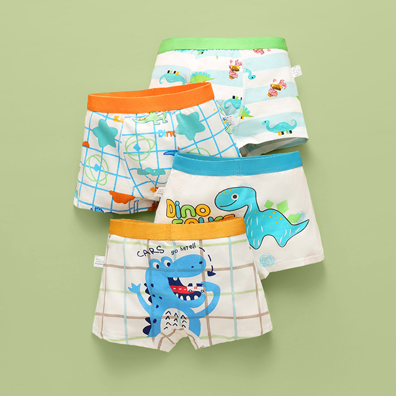 80Kinds 4PCS Boys Soft Cotton Boxer Briefs Dinosaur Polar Bear Toddler Kids Underwear Cartoon Boys CHEAP Boxer Briefs Moisture-Wicking Underwear for Boys Multipack Children M-4XL Truck Panties L89
