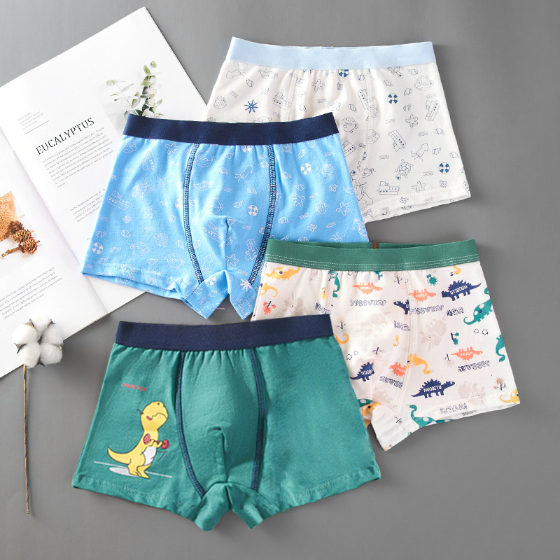56Kinds 4PCS Boys Soft Cotton Boxer Briefs Dinosaur Polar Bear Toddler Kids Underwear Cartoon Boys CHEAP Car Boxer Briefs Moisture-Wicking Underwear for Boys Multipack Children M-4XL Truck Panties L90