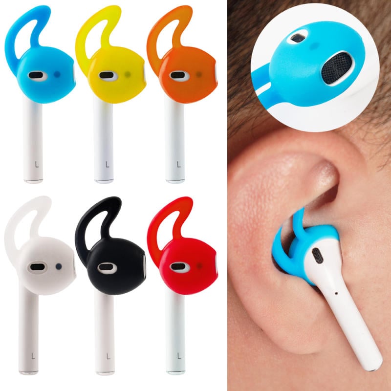 In-Ear Silicone Eartips Case Cover Ear Pads Earbuds Earphone Cups Earpads For Apple Airpods Air Pods Ear Tips With Ear Hook White no
