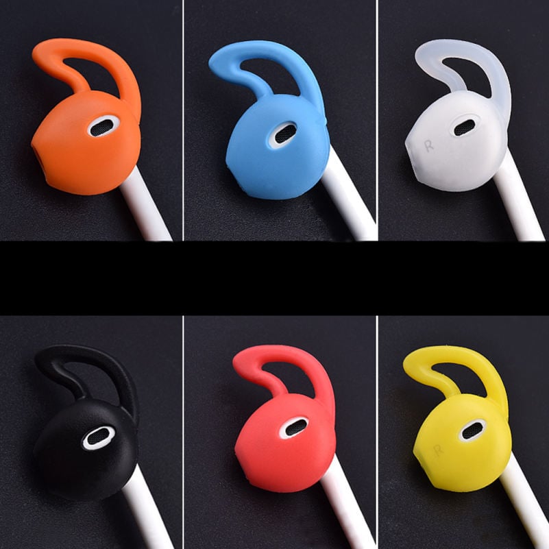 In-Ear Silicone Eartips Case Cover Ear Pads Earbuds Earphone Cups Earpads For Apple Airpods Air Pods Ear Tips With Ear Hook White no