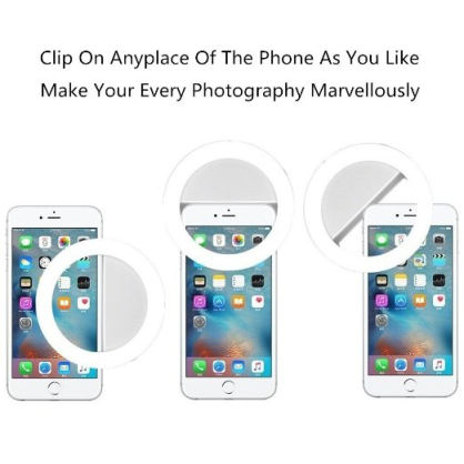 Portable Mini Phone Selfie LED Ring Light Spotlight 36 LED Flash Light Pocket Clip Photography Smartphone