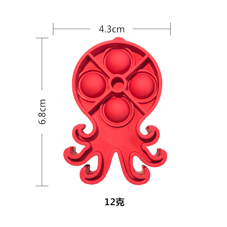 5PCS/SET Adult Kids Fidget Toys Pop It Fidget Sensory Bracelet Toys Set Keychain Set of Silicone Pop Ornaments for Fingers MINI Bubble Bulk Relax Fingers Toys Bags Charm Christmas Gifts C10