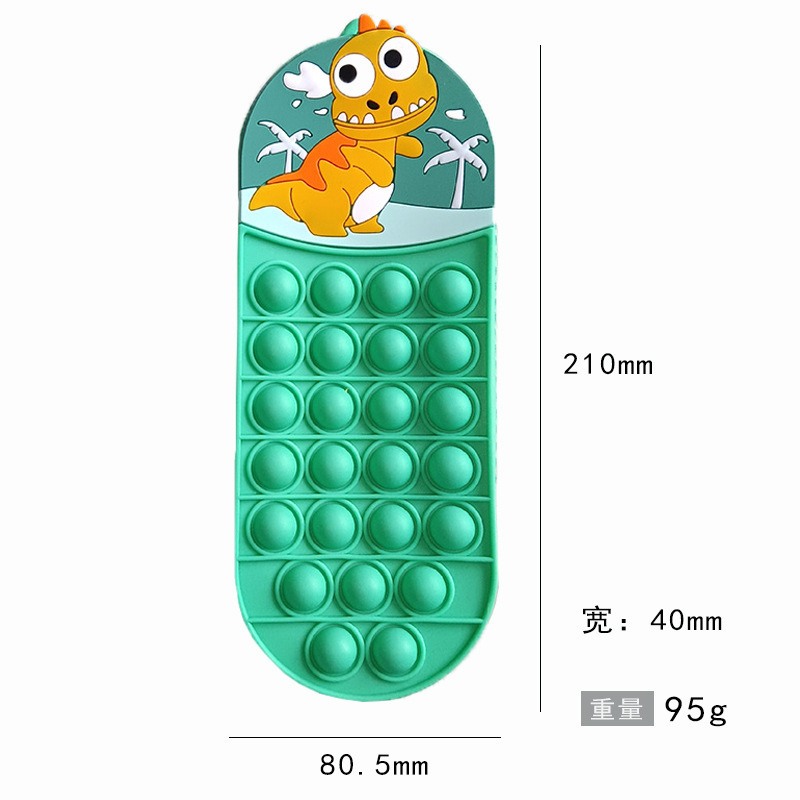 Hot Gifts Kids Fidget Toys Pop Fidget Cartoon Mouse-Trap Pioneer Silicone Pencil Case, Astronaut Stationery Box, Pencil Holder with Stress-Relief Finger Hole for Elementary School Students 34kinds C14