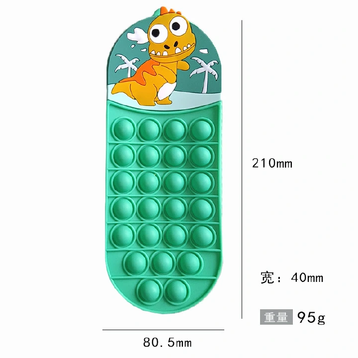 Hot Gifts Kids Fidget Toys Pop Fidget Cartoon Mouse-Trap Pioneer Silicone Pencil Case, Astronaut Stationery Box, Pencil Holder with Stress-Relief Finger Hole for Elementary School Students 34kinds C14