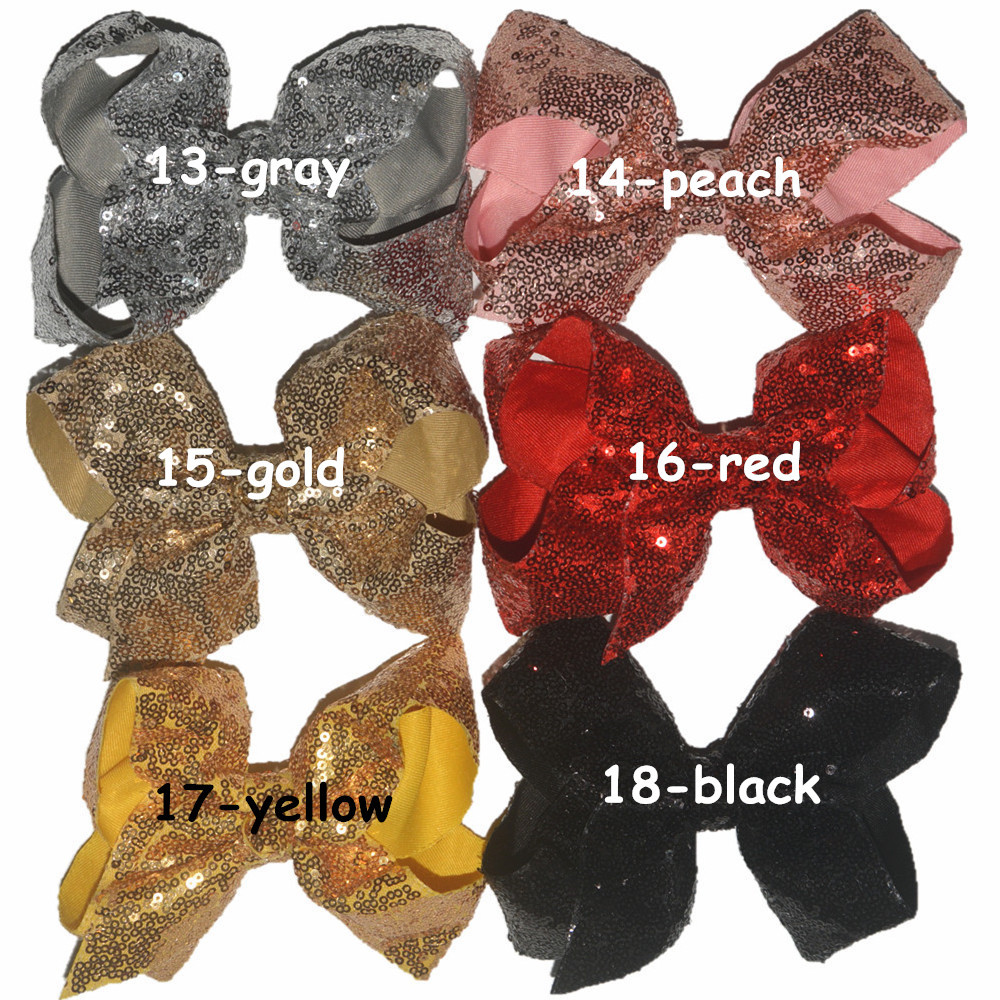 10-Pack 6Inch Hair Bows for Girls Toddler Hair Accessories,Grosgrain Ribbon with Alligator Clips for Baby Girls Toddlers Kids Best Birthday Christmas Gifts,Easy to Use,Sequin Bling Bling Hair Bows C44