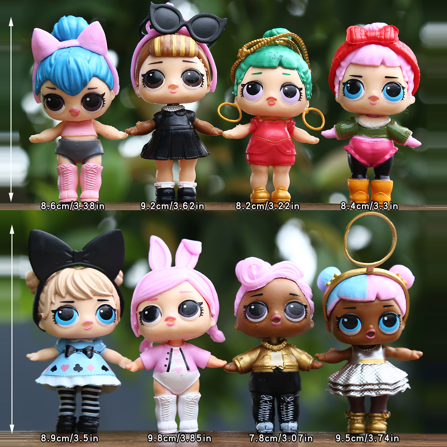 8PCS/SET 8-9CM LOL Dolls Figurine  Anime Surprise Doll Figurine Model Box Creative Miniature Landscape Decoration Trendy Display Birthday Christmas Gifts for Boys Girls Playing House Fidget Toys C15