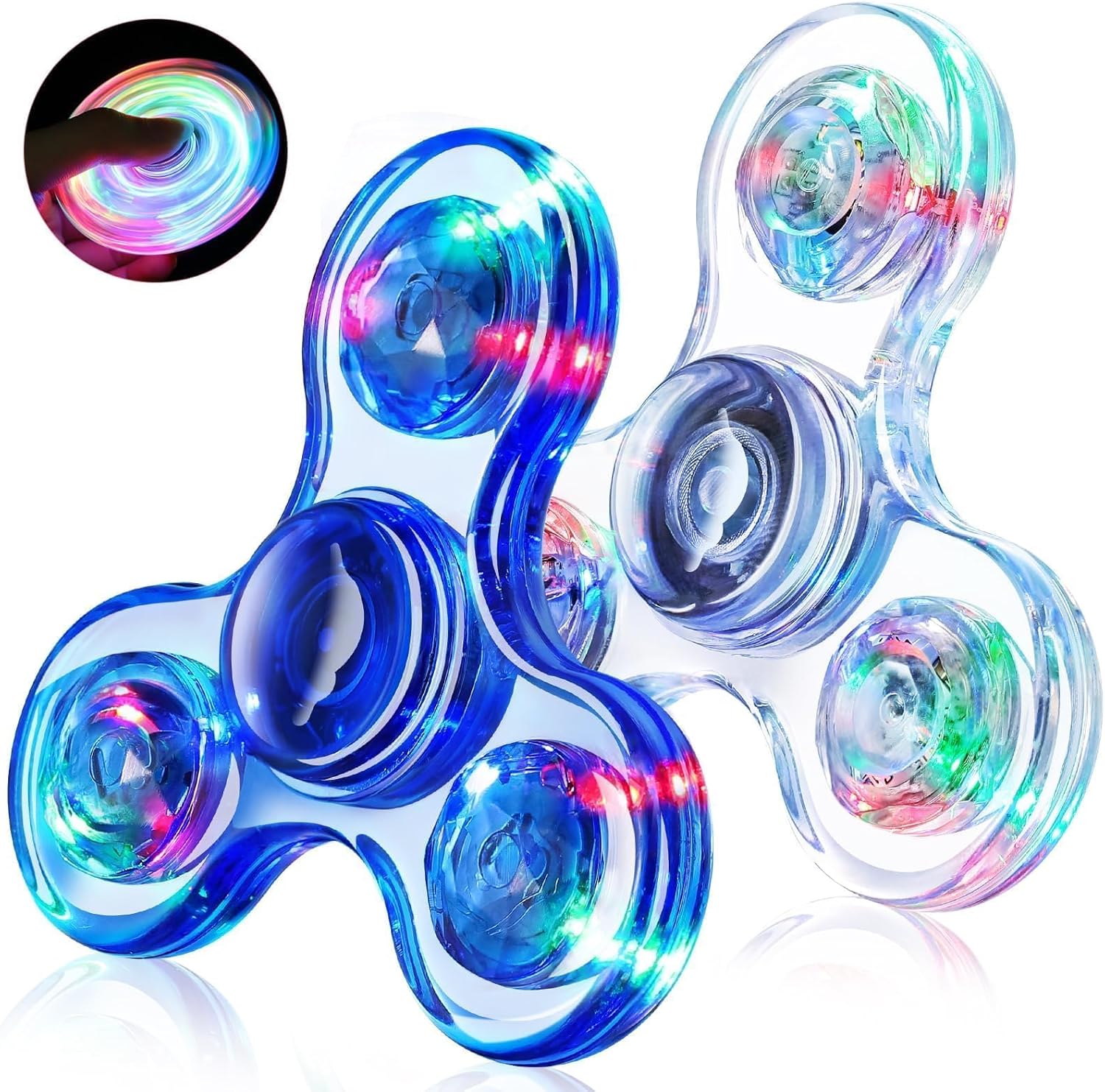 3PCS/SET Fidget Spinner Light up Sensory Fidget Toys Adults Kids 4-8-12 with Autism ADHD, Kids Travel Toys Anxiety Stress Relief Teen Boy Gifts, Classroom Prizes Glow Birthday Party Graduation C26
