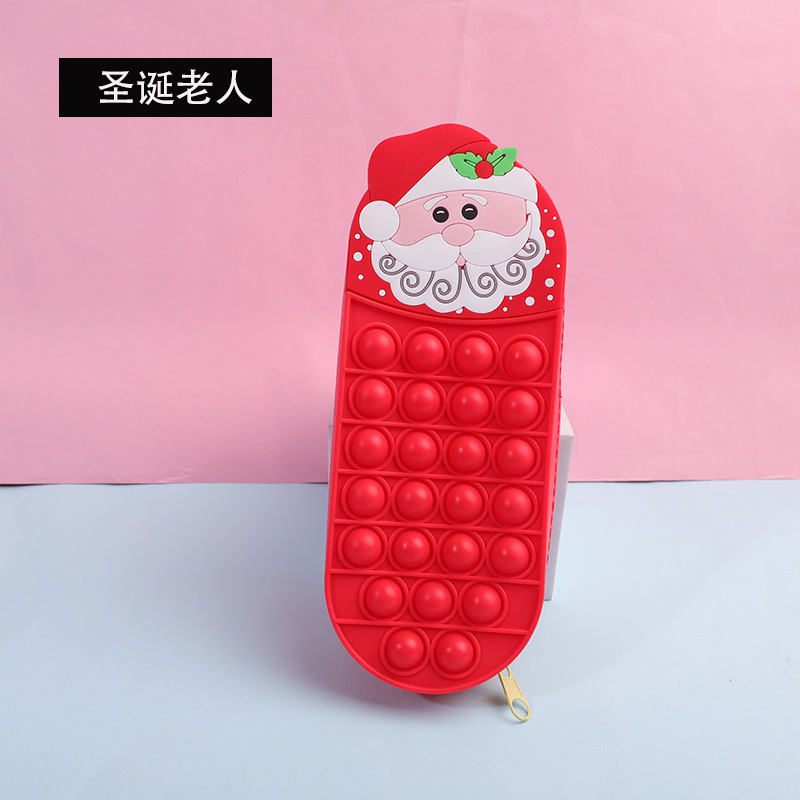 Hot Gifts Kids Fidget Toys Pop Fidget Cartoon Mouse-Trap Pioneer Silicone Pencil Case, Astronaut Stationery Box, Pencil Holder with Stress-Relief Finger Hole for Elementary School Students 34kinds C14