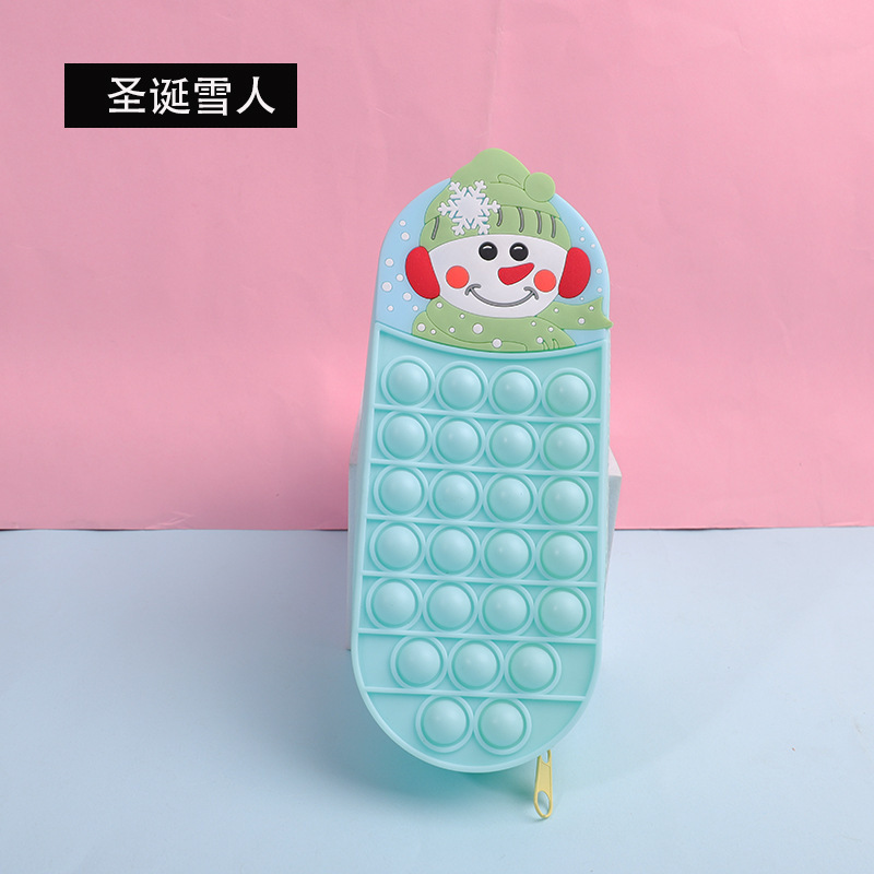 Hot Gifts Kids Fidget Toys Pop Fidget Cartoon Mouse-Trap Pioneer Silicone Pencil Case, Astronaut Stationery Box, Pencil Holder with Stress-Relief Finger Hole for Elementary School Students 34kinds C14