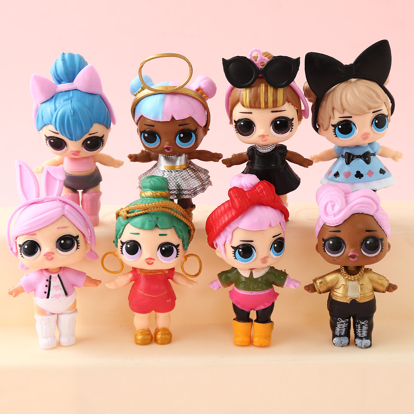 8PCS/SET 8-9CM LOL Dolls Figurine  Anime Surprise Doll Figurine Model Box Creative Miniature Landscape Decoration Trendy Display Birthday Christmas Gifts for Boys Girls Playing House Fidget Toys C15