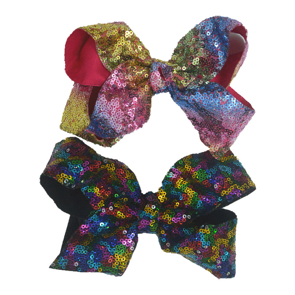 10-Pack 6Inch Hair Bows for Girls Toddler Hair Accessories,Grosgrain Ribbon with Alligator Clips for Baby Girls Toddlers Kids Best Birthday Christmas Gifts,Easy to Use,Sequin Bling Bling Hair Bows C44