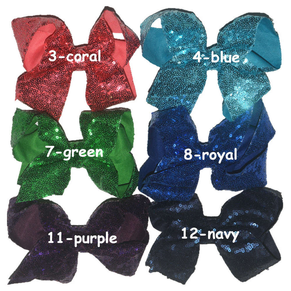 10-Pack 6Inch Hair Bows for Girls Toddler Hair Accessories,Grosgrain Ribbon with Alligator Clips for Baby Girls Toddlers Kids Best Birthday Christmas Gifts,Easy to Use,Sequin Bling Bling Hair Bows C44