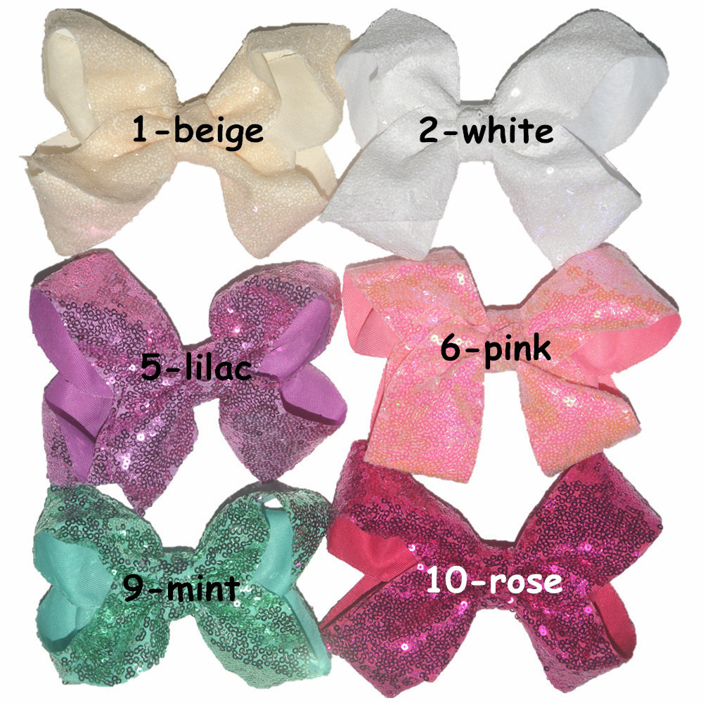 10-Pack 6Inch Hair Bows for Girls Toddler Hair Accessories,Grosgrain Ribbon with Alligator Clips for Baby Girls Toddlers Kids Best Birthday Christmas Gifts,Easy to Use,Sequin Bling Bling Hair Bows C44