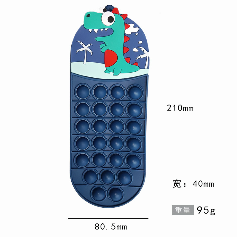 Hot Gifts Kids Fidget Toys Pop Fidget Cartoon Mouse-Trap Pioneer Silicone Pencil Case, Astronaut Stationery Box, Pencil Holder with Stress-Relief Finger Hole for Elementary School Students 34kinds C14