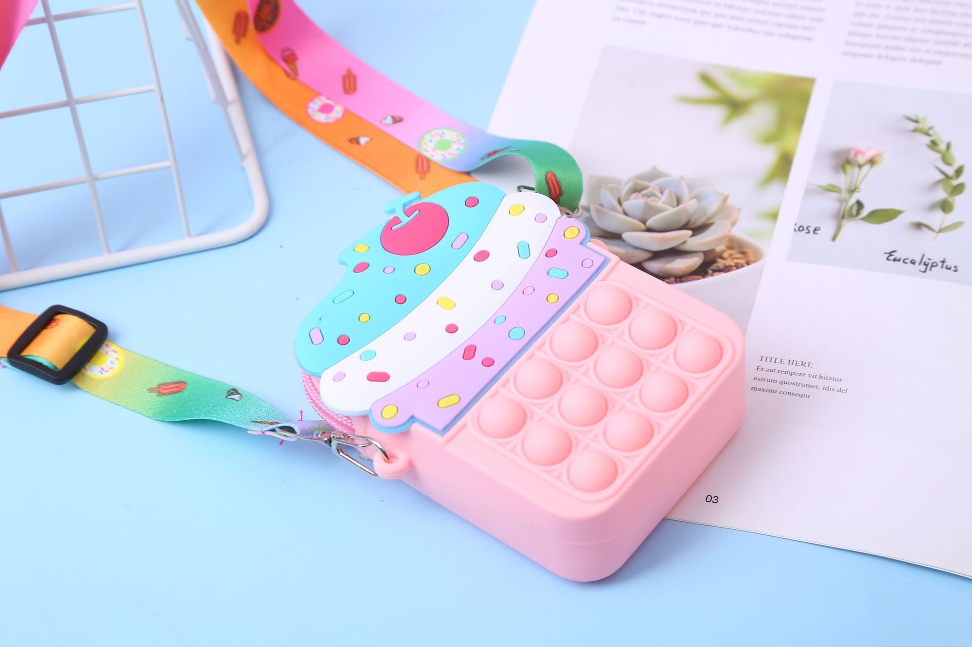 3PCS/SET Kids Fidget Toys Pop Fidget New Mouse-Proof Pioneer Princess Silicone Crossbody Wallet for Adults and Kids Cute Stress-Relief Ice Cream Design Best Christmas Gifts for Kids Girls C12