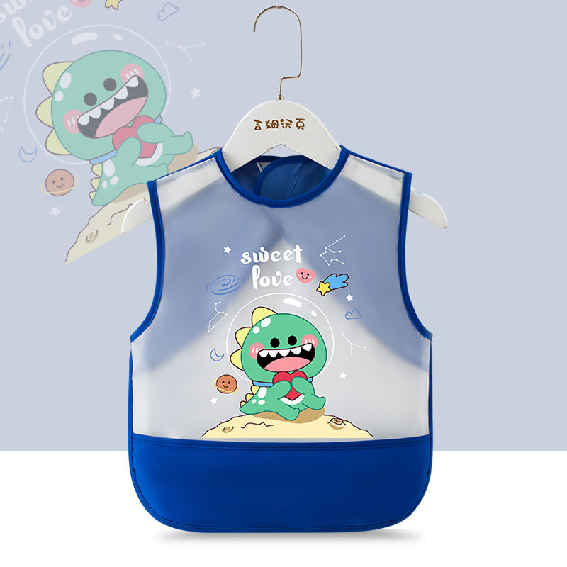 2PCS New Cheap Waterproof Baby Feeding Apron,Summer Children's Dirty-Proof Sleeveless Coverall for Boys and Girls,Reversible Infant Protective Garment,Kids Waterproof Bibs with Cartoon Image C81