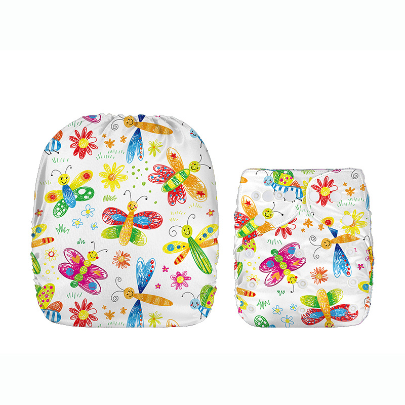 2PCS Baby Cloth Diapers+1PCS Nappy Gift,New Washable Cloth Diappers Waterproof Potty Training Pants Baby Toddler Fit for Baby 0-2Years,Adjustable Comfortable Soft Infant Diapers for Boys Girls C64