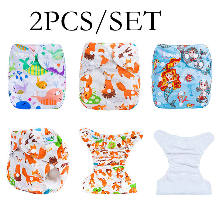 2PCS Baby Cloth Diapers +1PCS Nappy Gift,New Cartoon Washable Cloth Diappers Waterproof Potty Training Pants Baby Toddler Kid Underwear Fit for Baby 0-2Years,Adjustable Comfortable Infant Diapers C62