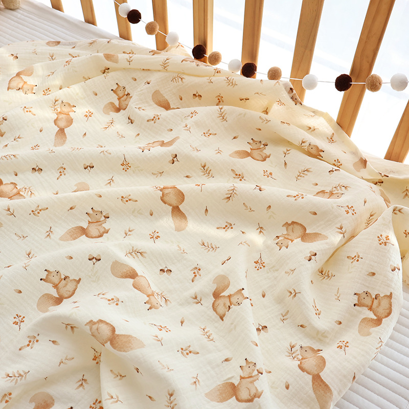 100% Cotton Muslin Baby Swaddle Blanket Soft Breathable Newborn Receiving Wrap Multi-use Stroller Cover Nursing Cover Infant Blanket