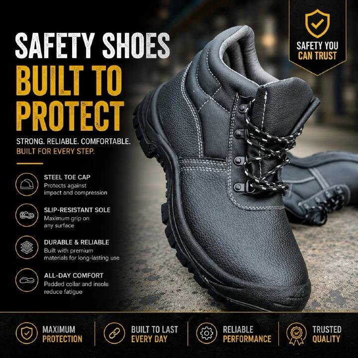 FLASH DEALS♐!Leather Soldier Heavy Duty Industrial Safety Shoes – Steel Toe Work Boots, Slip-Resistant Protective Footwear, Durable Construction Safety Boots for Men & Women, Comfortable All-Day Work