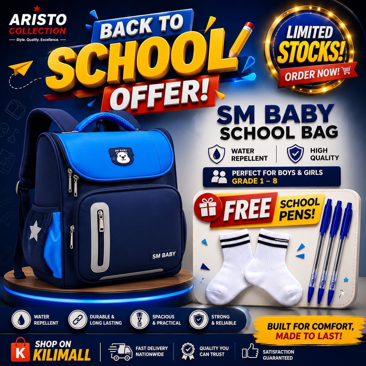 🎒🔥 BACK TO SCHOOL CRAZY OFFER! 🔥📚
Give your child the perfect school bag! 🎒✨
✅ Strong & durable
💧 Water-repellent
📦 Spacious & practical
👦👧 Perfect for boys & girls
🎁 FREE school pens
