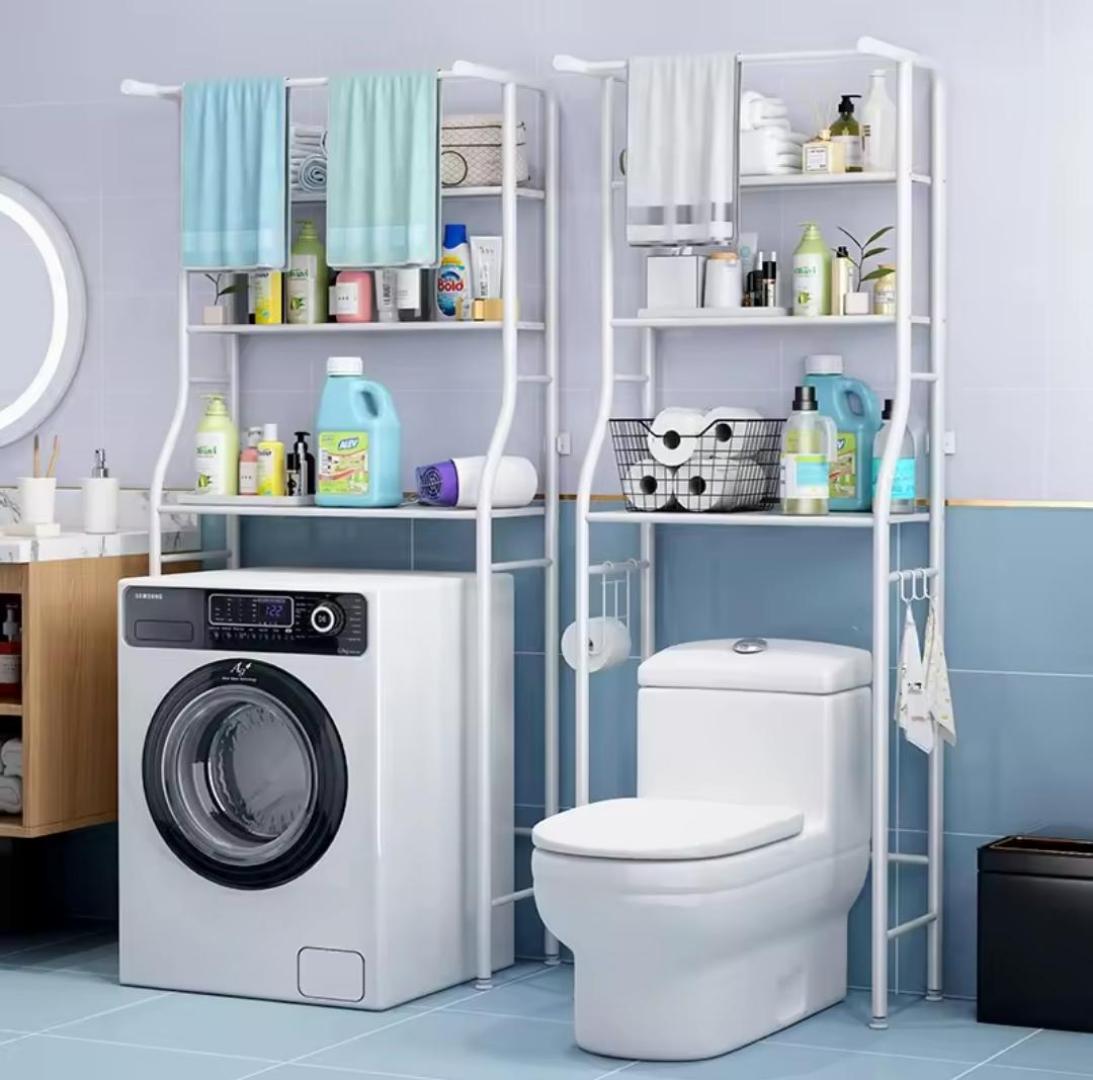 3-Tier Over the Toilet Storage Rack – Bathroom Organizer Shelf with Towel Bar & Hooks