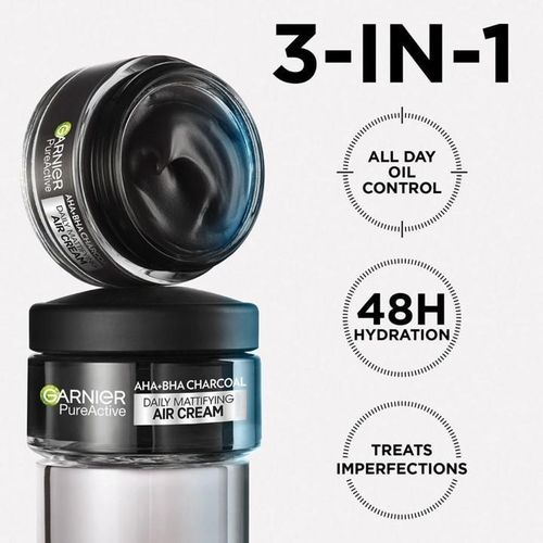 Garnier Pure Active Acne Control Kit - 3-in-1 Charcoal Wash 150ml, Serum 30ml, Mattifying Cream 50ml view 6