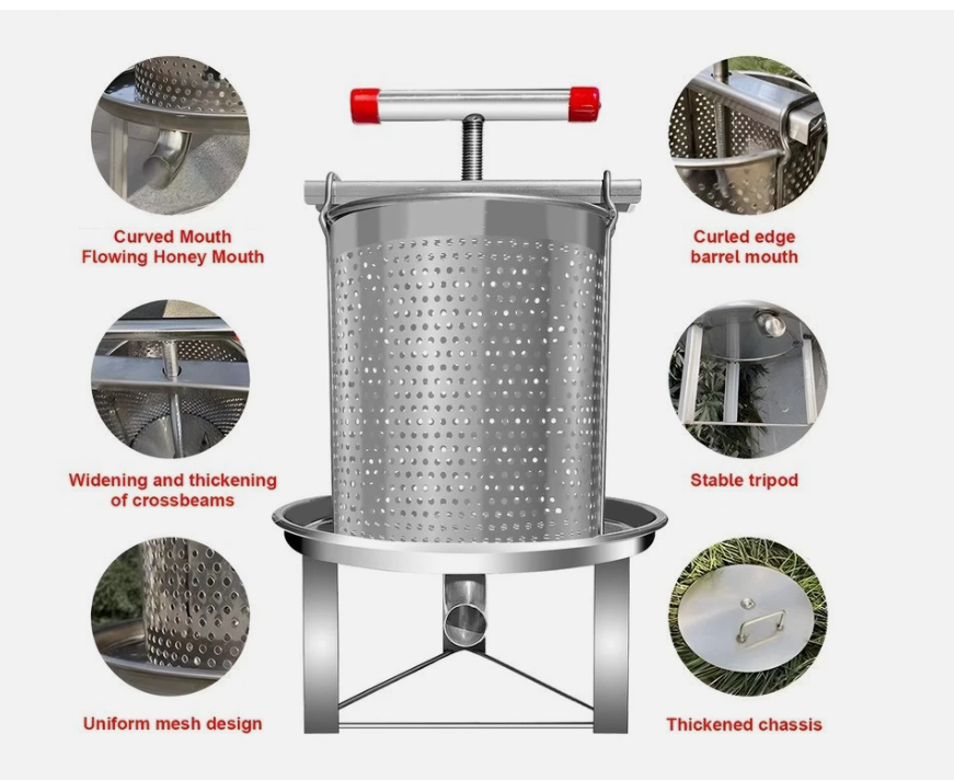 Honey Press-Open barrel
