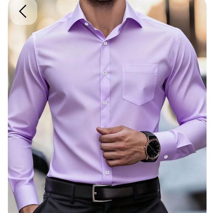 Executive Prestige Men’s Official Cotton Shirt – Purple Long Sleeve Office Wear